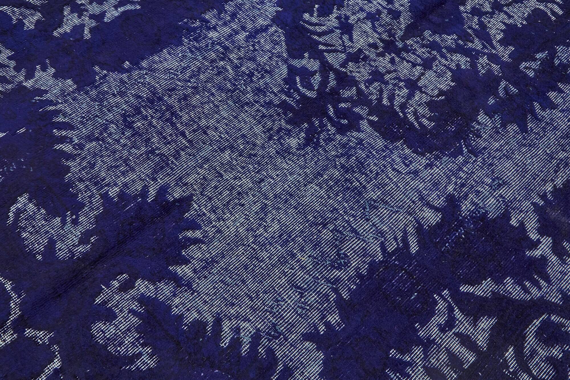 Hand-Knotted Vintage Turkish 1980s 183 cm x 279 cm Blue Rug