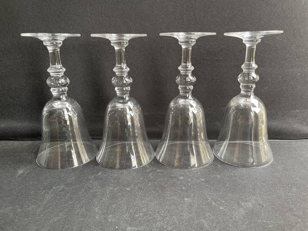 4 Water glasses – Stamped blown crystal