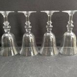 4 Verres à eau – Cristal soufflé estampillé