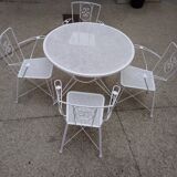 Garden set in wrought iron  60s 70s