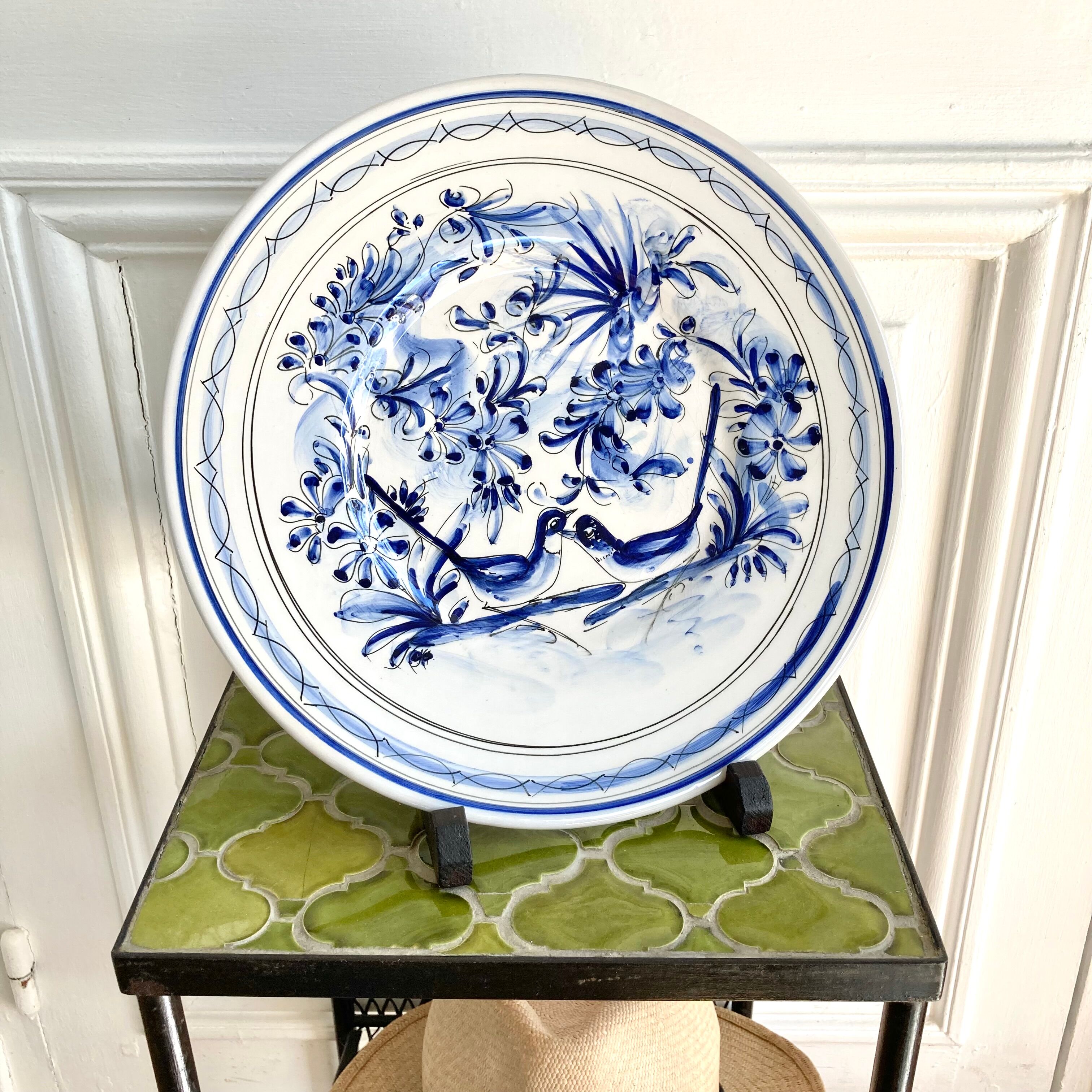 Decorative plate ceramic birds