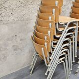 Lot of 18 vintage stackable bistro chairs 1970