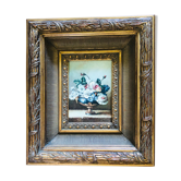 Huile sur toile : nature morte aux fleurs
