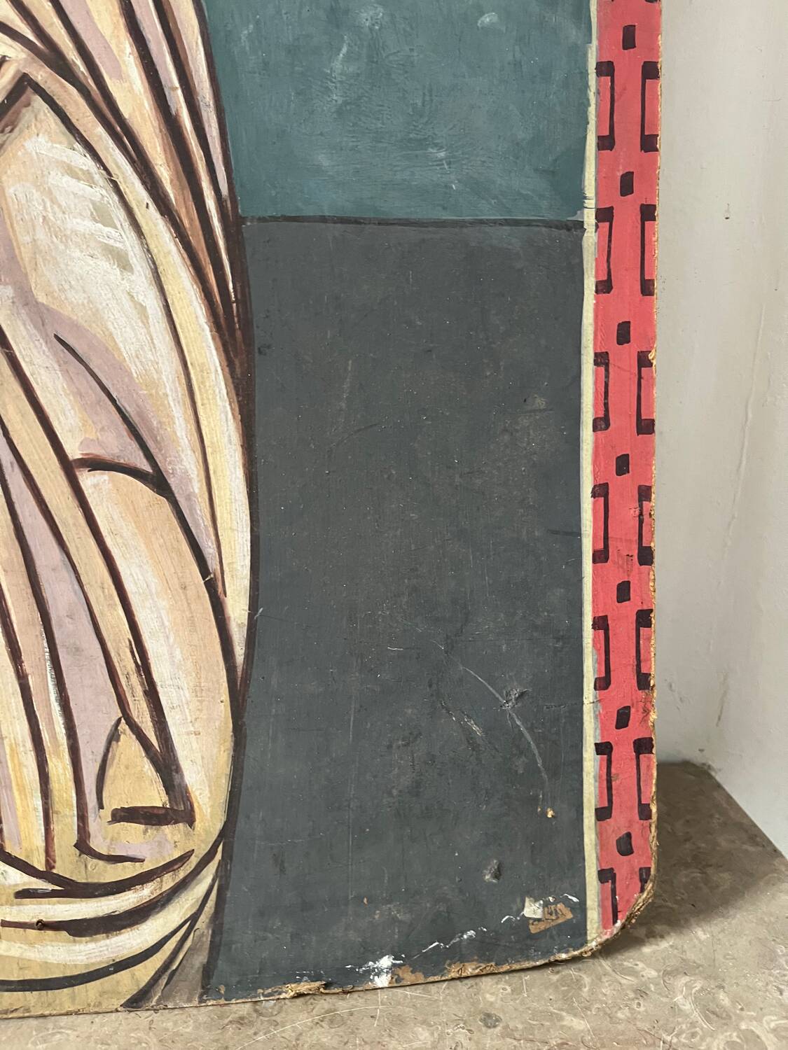 Greek god, oil on cardboard, icon