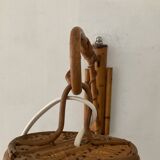 Louis Sognot rattan wall lamp from the 50s and 60s