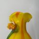Vase en verre soufflé style Murano à décor de fleur