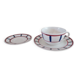 Digoin Basque tea cup, saucer and plate
