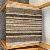 Suite of 4 chairs self beech brass and wool 1960