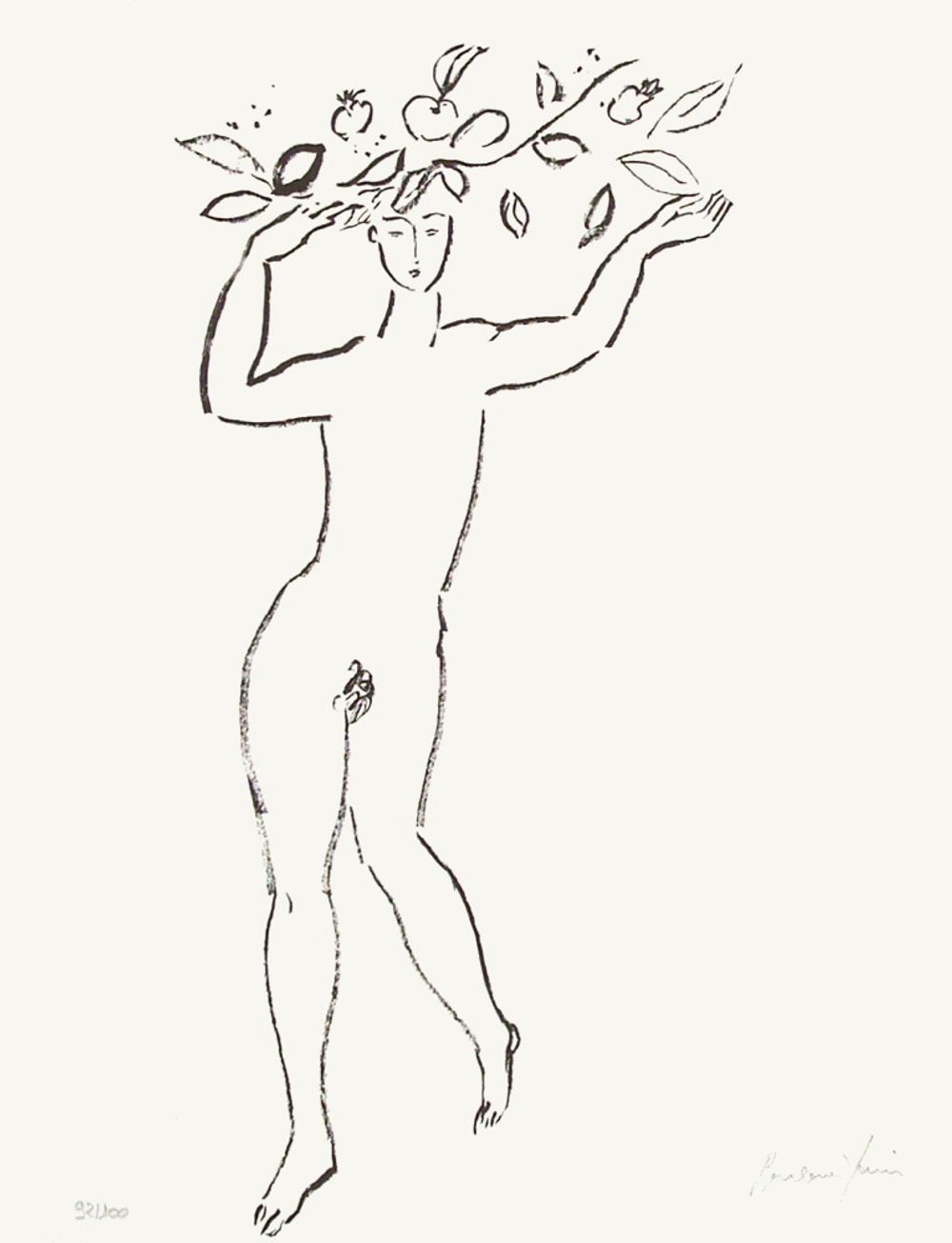 Pierre boncompain nu v 1990 lithograph