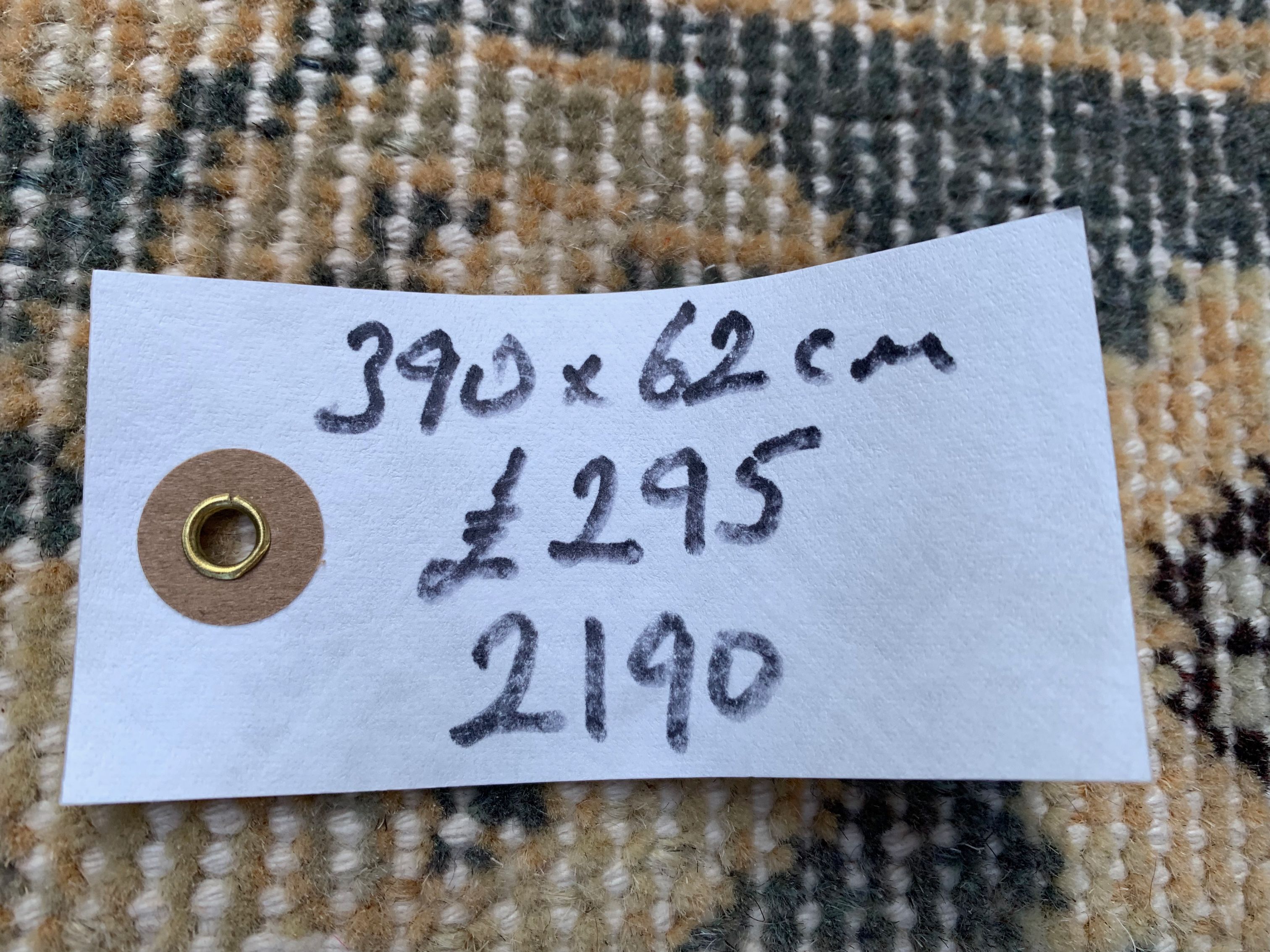 Distressed turkish runner 390x62 cm wool vintage tribal rug