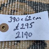 Distressed turkish runner 390x62 cm wool vintage tribal rug