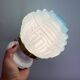 Vintage art deco globe wall lamp in blue opaline
