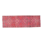 Tapis vintage turc Oushak fait à la main en laine et coton rose, années 1970