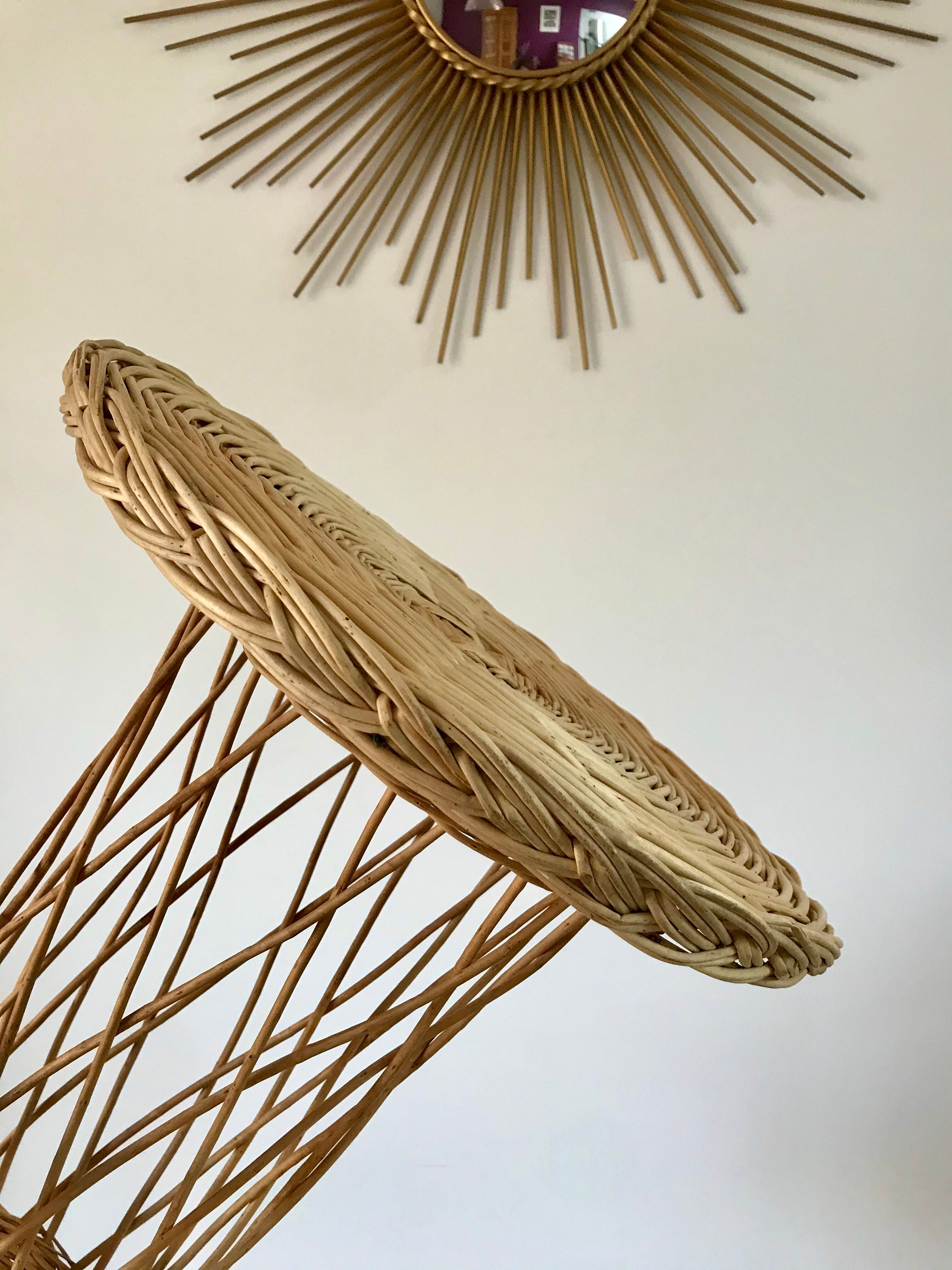 Rattan / bamboo side table 1960s-1970s