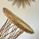 Table d'appoint en rotin / bambou années 1960-1970