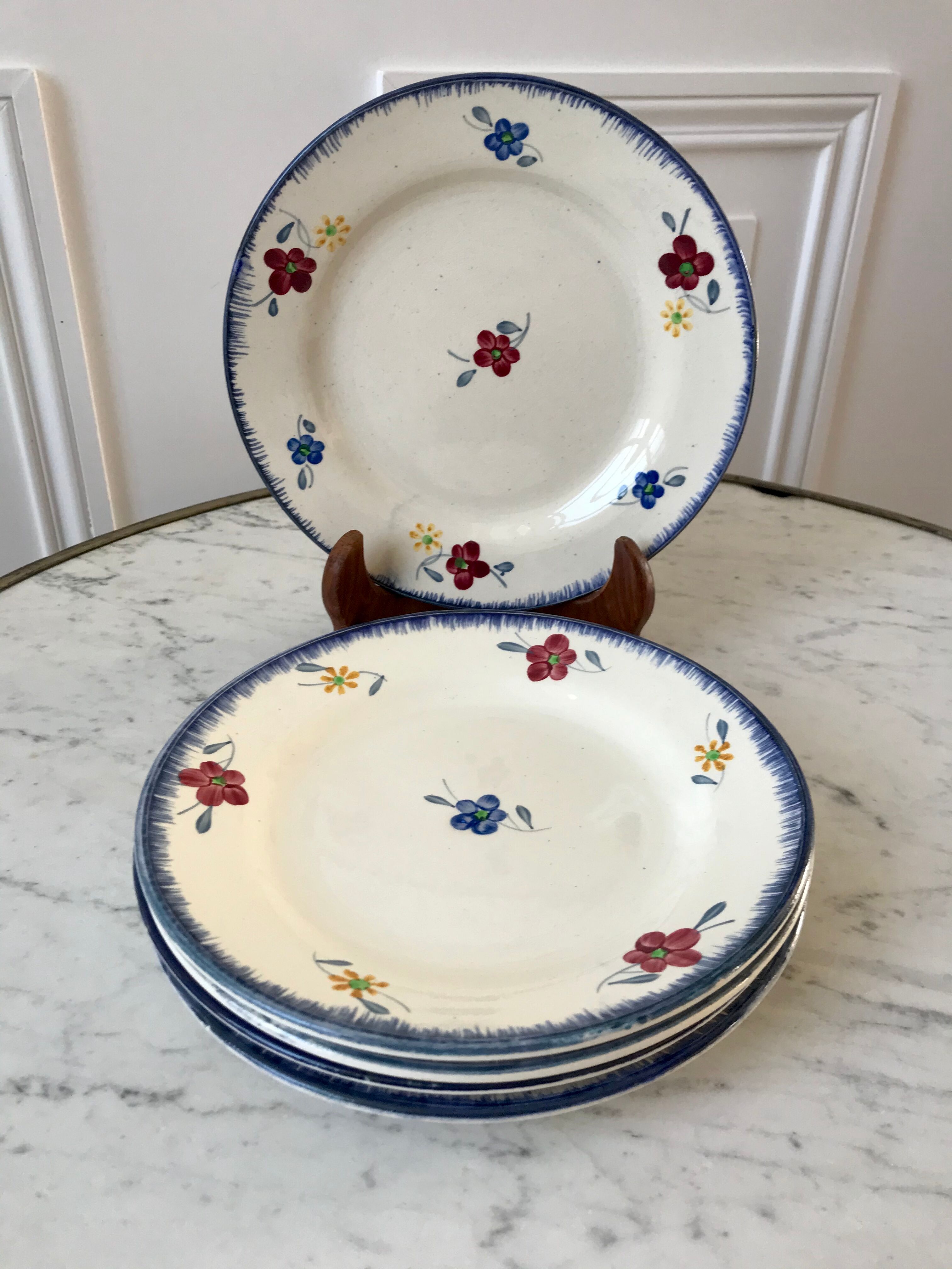 Set of 5 digoin dessert plates mary-Lou model