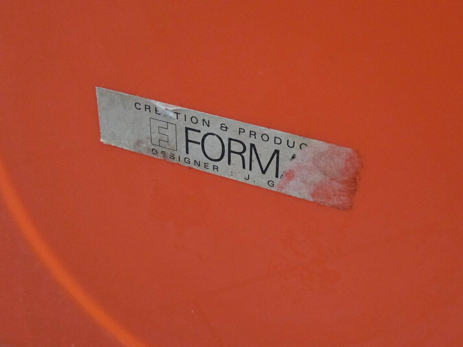 Vintage Orange Document Cube Jean Garçon for Formag 1970s Space Age