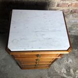 Waxed beech chiffon with white marble top