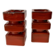 Set of 2 pottery block candleholders, 1970s