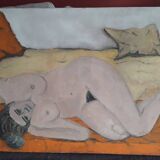 Old oil painting on canvas.