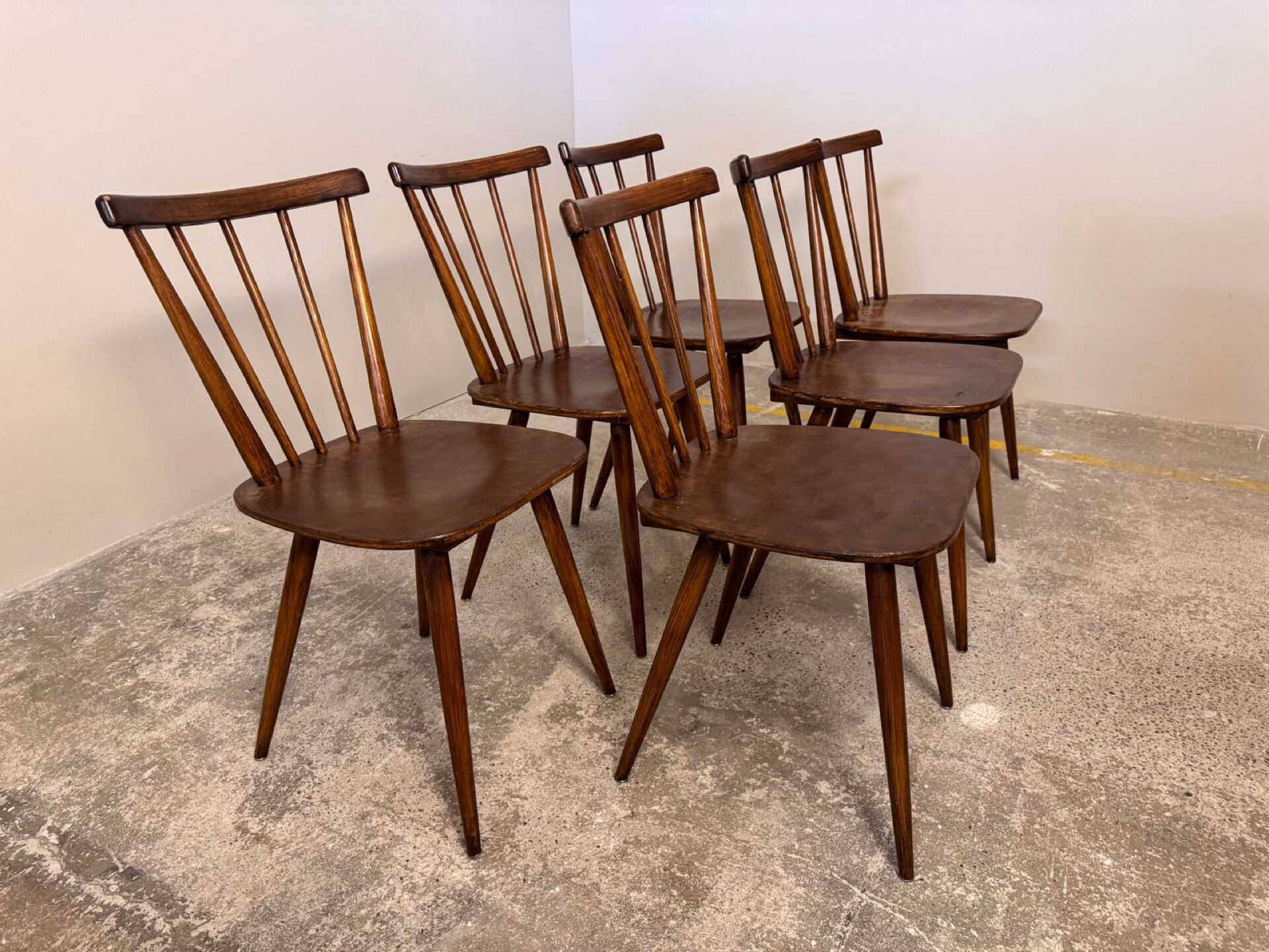 Set of 6 Fanett bistro chairs from the 1960s.