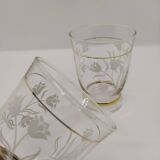 Vintage glasses with rose pattern