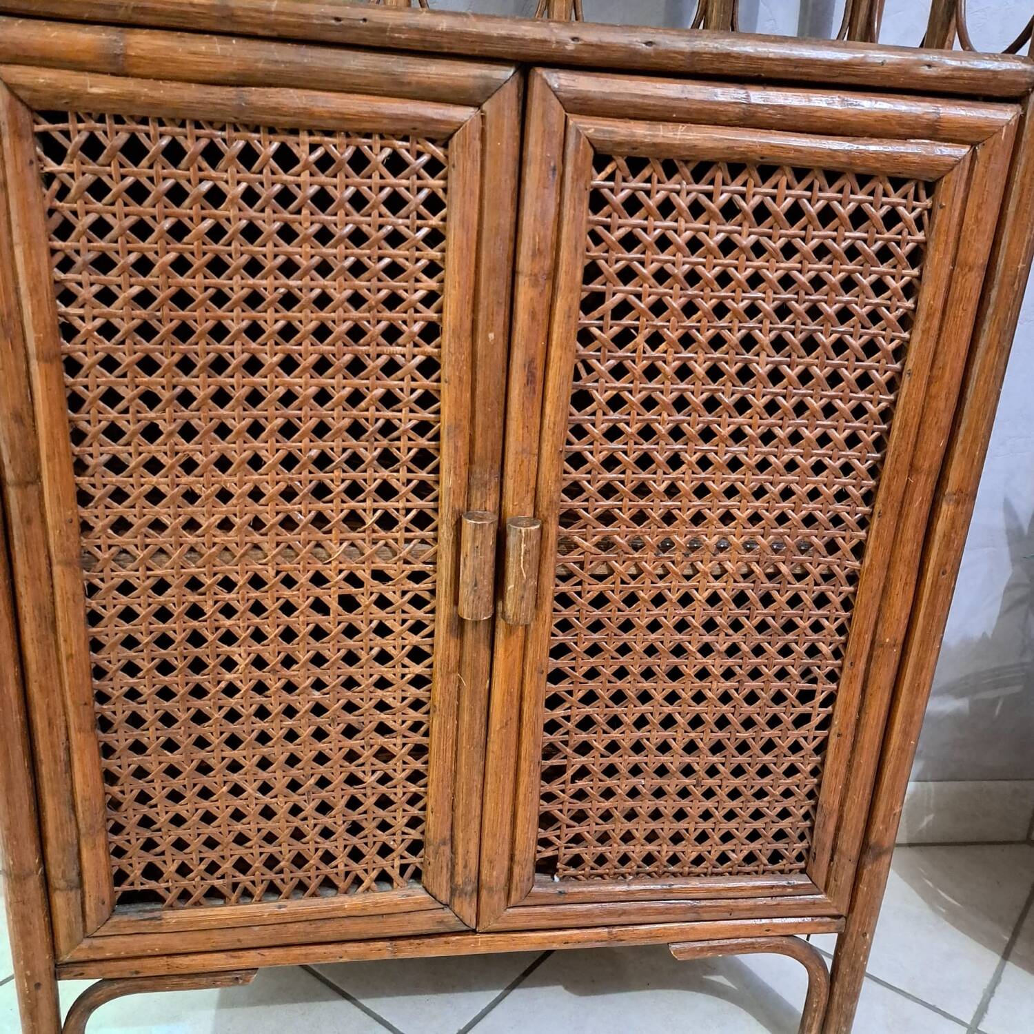Rattan shelf