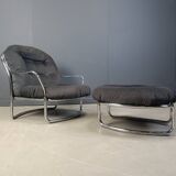 Model 915 Lounge Chair with stool by Carlo de Carli for Cinova, 1970s