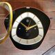 Horloge formica vintage pendule murale silencieuse "SMI noir orange"