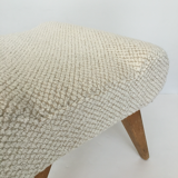 Vintage pouf white bouclette