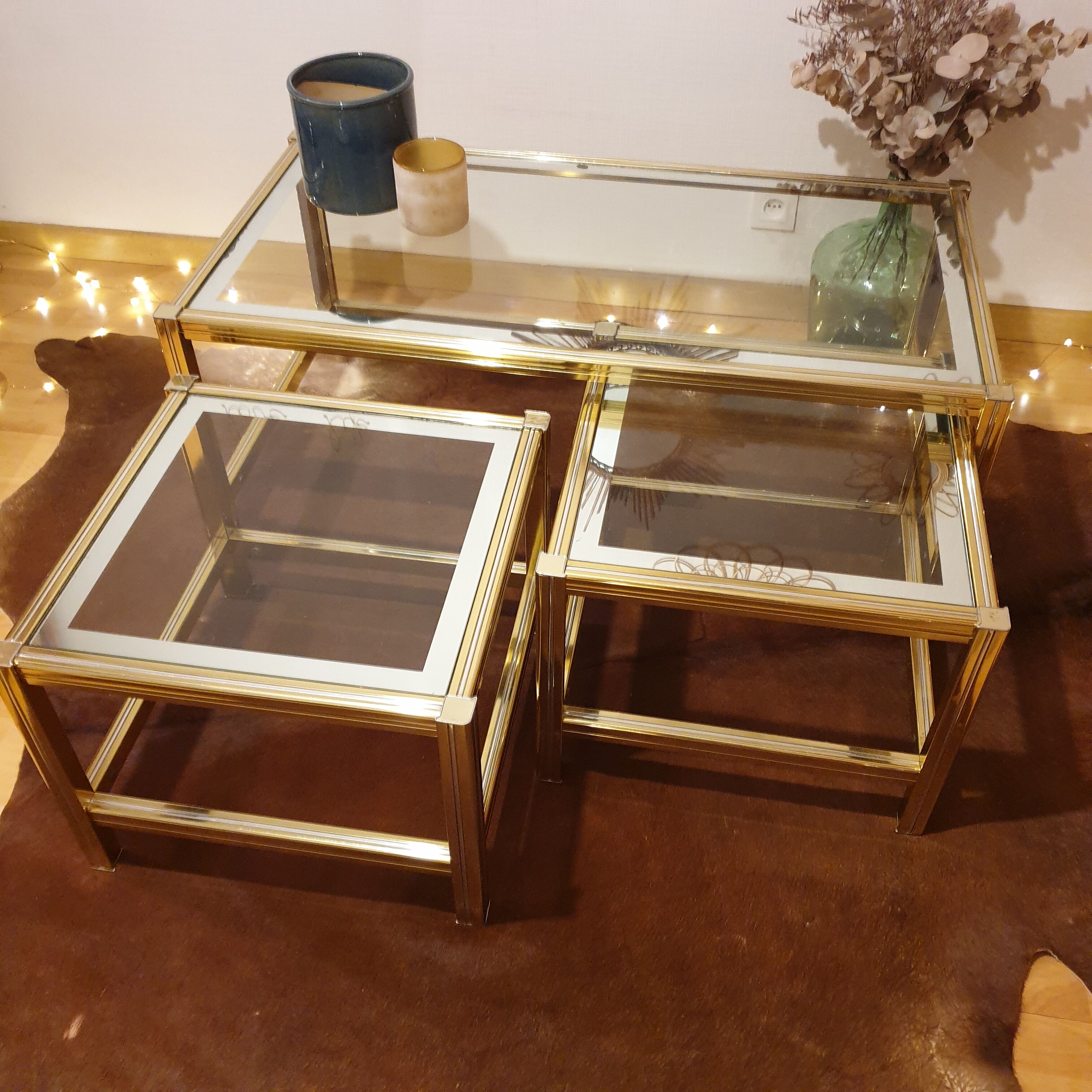 Tables gigognes Rochebobois vintage