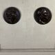 Pair of bronze medallions, Rouget de Lille and J.J. Rousseau