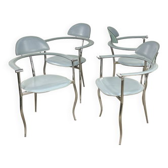 Ensemble de 4 chaises de salle à manger Marilyn Stiletto d'Arrben Italie en bleu