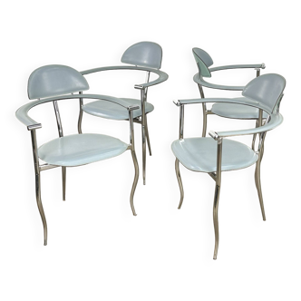 Set of 4 Marilyn Stiletto dining room chair from Arrben Italy in blue