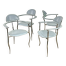 Ensemble de 4 chaises de salle à manger Marilyn Stiletto d'Arrben Italie en bleu