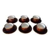 6 Rosler porcelain cups and saucers Parisian bistro type coffee cappuccino