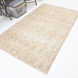 5x8 Shades Of Pale Orange Classic Turkish Vintage Rug, 140x238Cm SK 2296