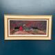 Original Swedish Oil on Panel – “Huts” – Vintage & Framed – 77 × 41 cm