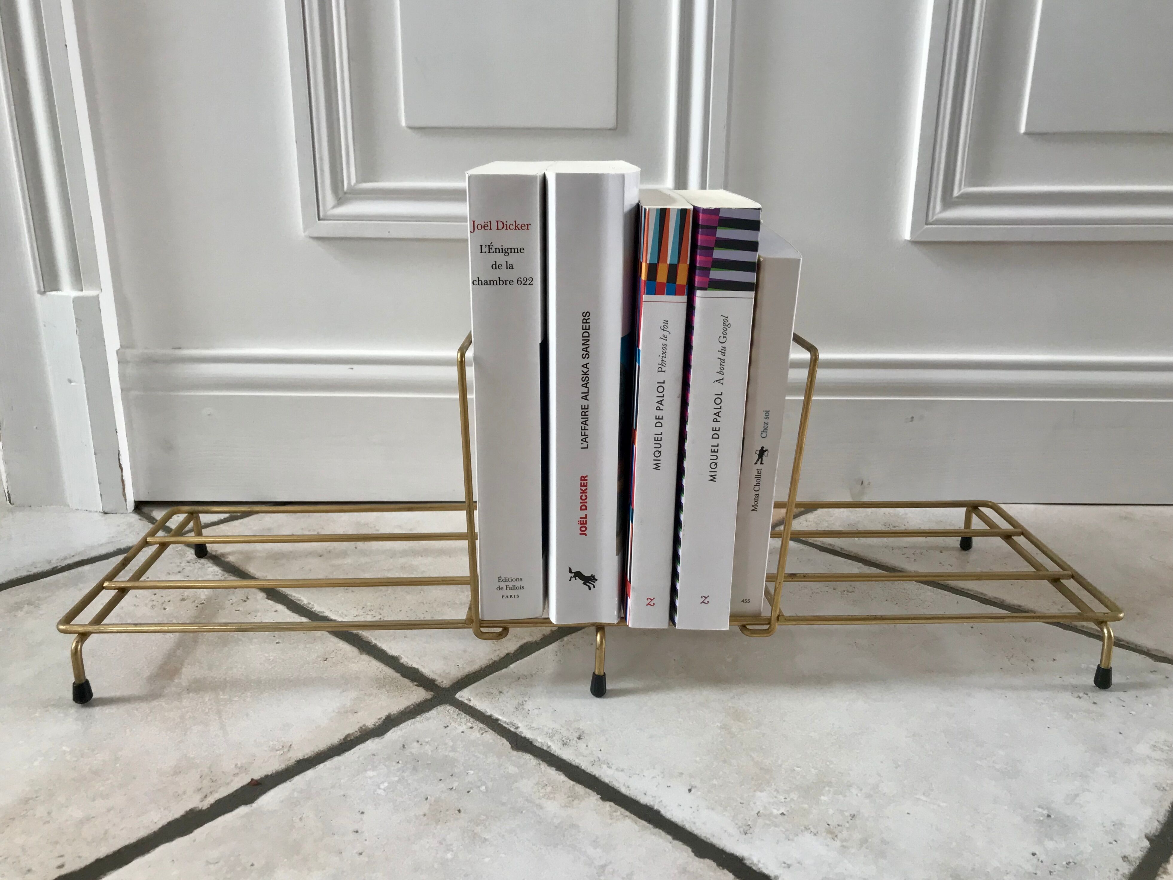 Magazine holder / bookend in modular brass years 50-60