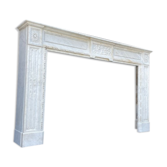 Louis XVI fireplace in Carrara marble