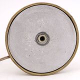 Lampe en laiton avec opaline blanche opaque, années 50
