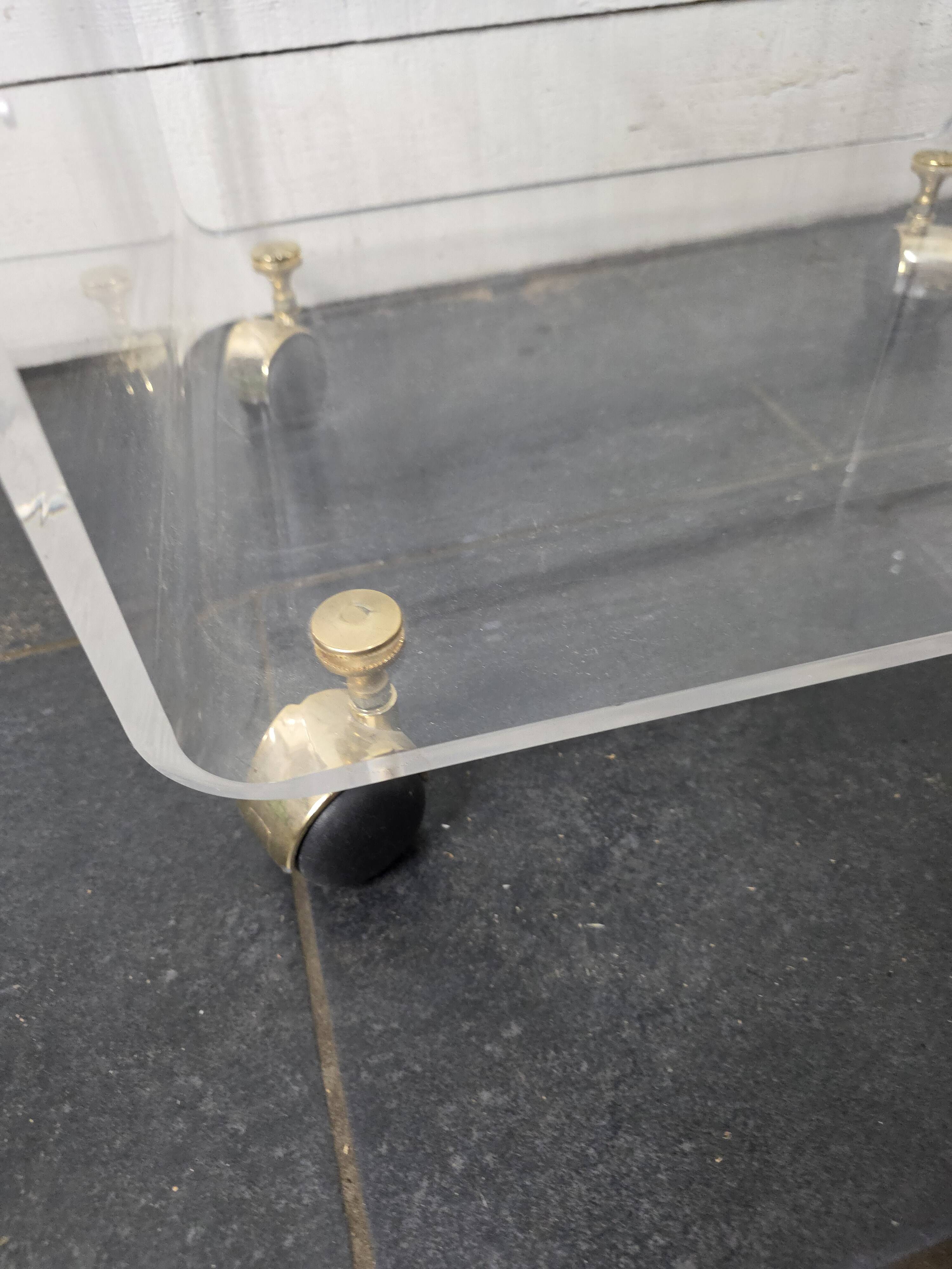 Vintage Plexiglas and Glass Coffee Table by David Lange 1970s