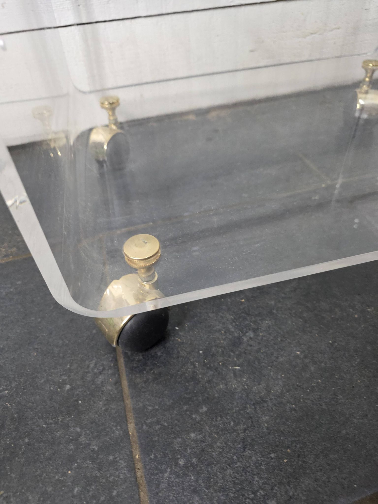 Vintage Plexiglas and Glass Coffee Table by David Lange 1970s