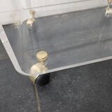 Vintage Plexiglas and Glass Coffee Table by David Lange 1970s