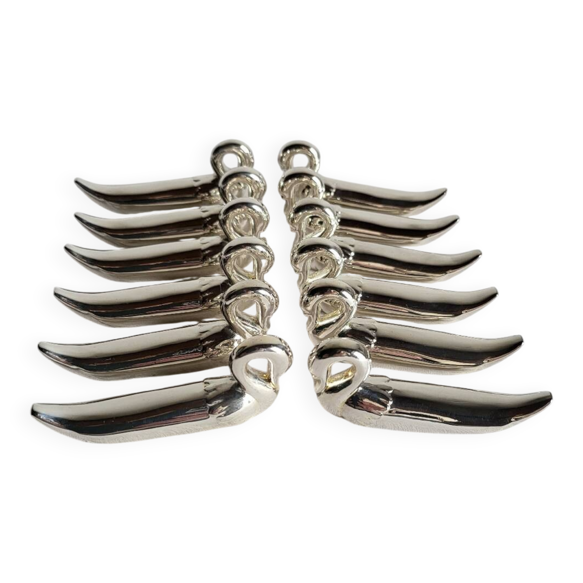12 Silver-Plated Swan Knife Holders