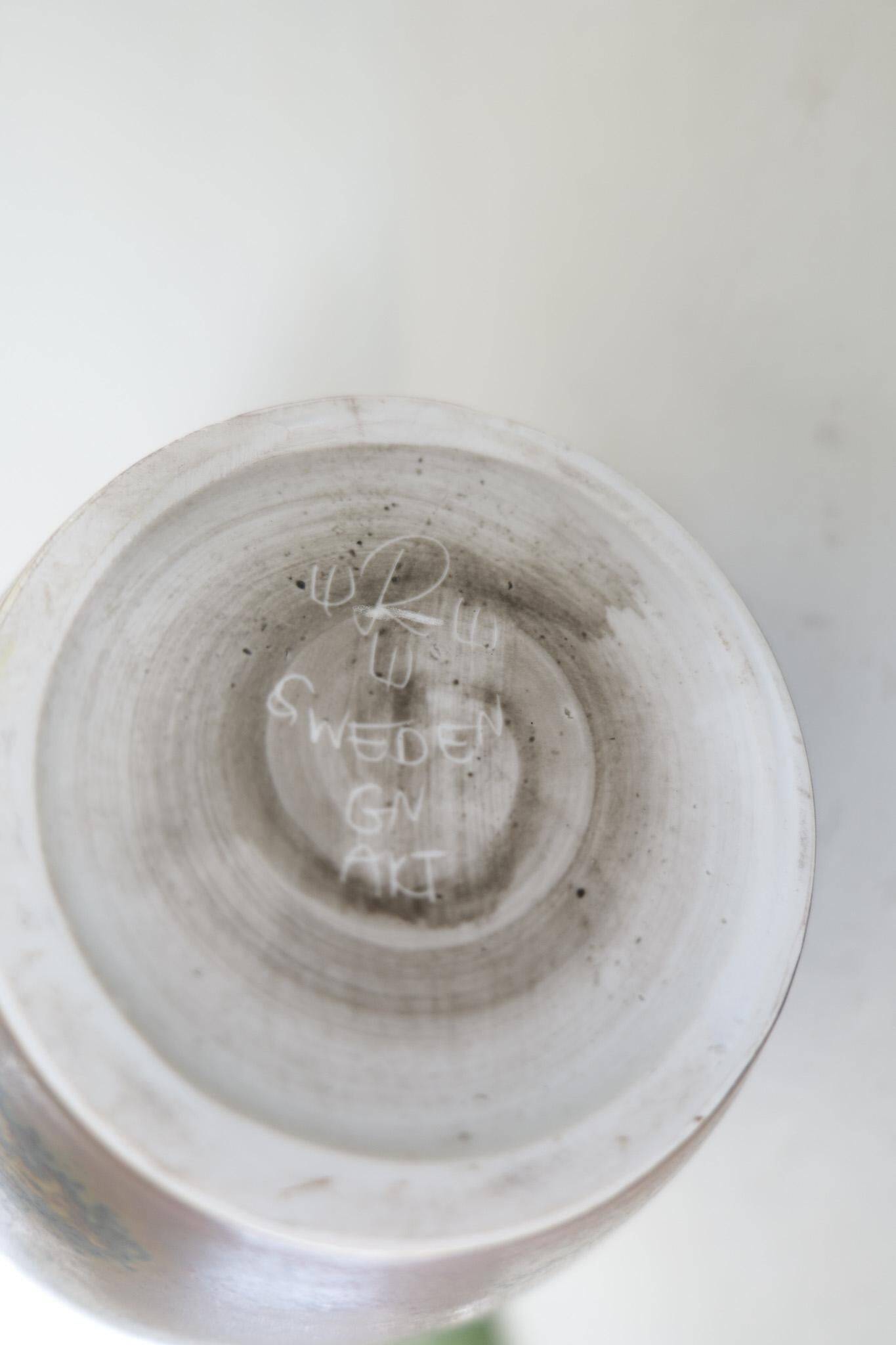 Mid-century modern ceramic vase from Rörstrand by Gunnar Nylund, Sweden.