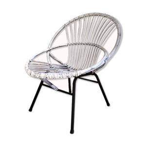 Fauteuil en rotin vintage années