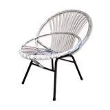 Fauteuil en rotin vintage années 60