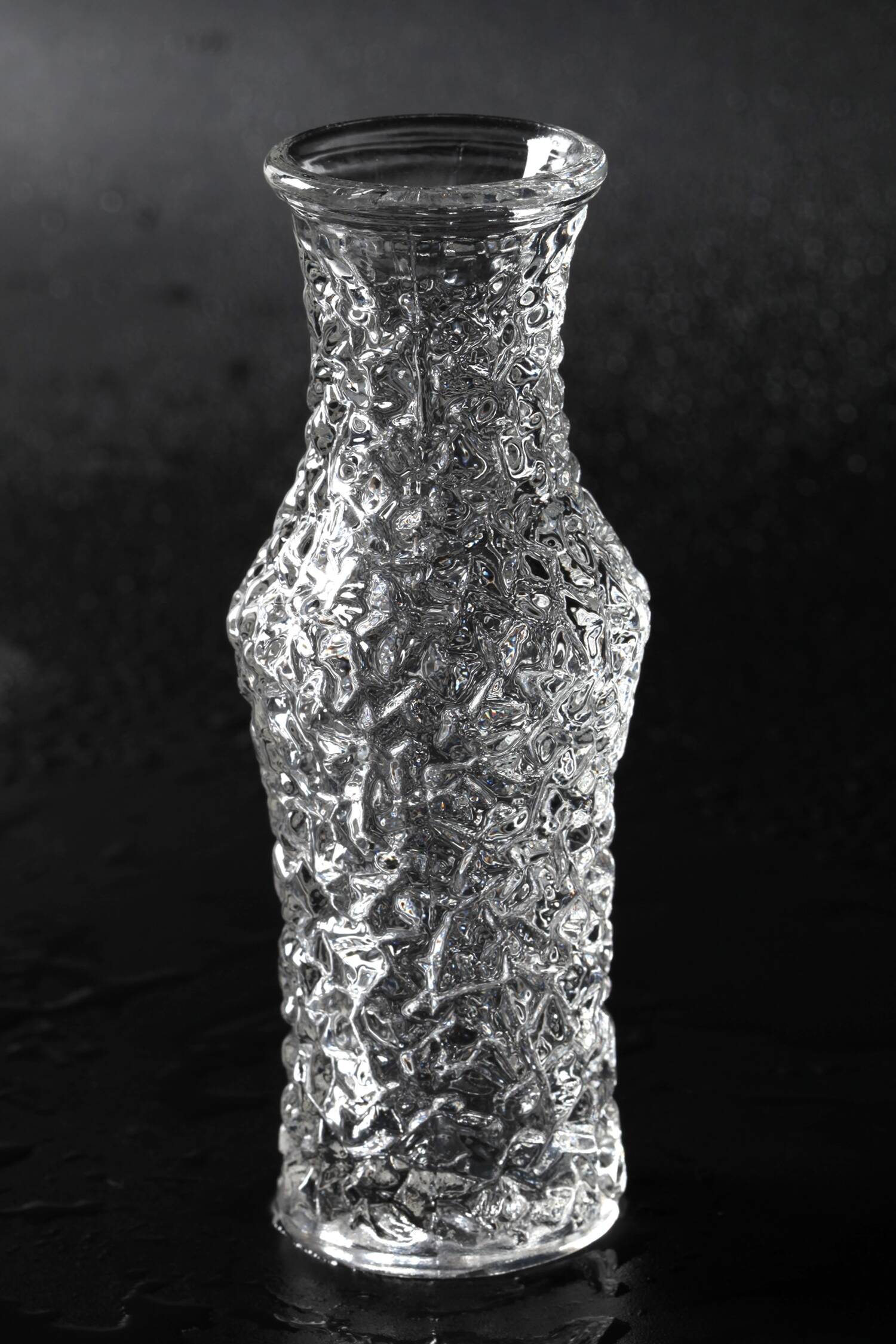 Mid-Century Pressed Glass Vase by Václav Hanuš: Czech Retro Decor