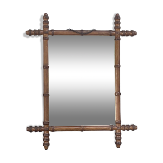 Old Mirror Frame Cherrywood Bamboo Style Cherrywood Mirror Bamboo